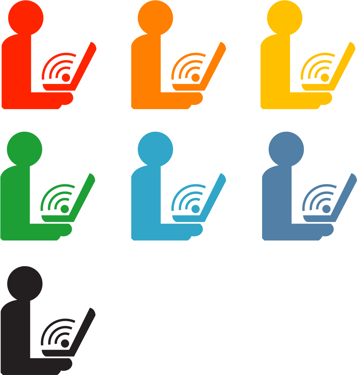 Wireless Icons - Wifi Logo Colored Png (1236x1277), Png Download