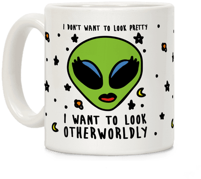 Alien Tumblr Coffee Mugs Lookhuman Cute Coffee Mugs - Coffee Cup (484x484), Png Download