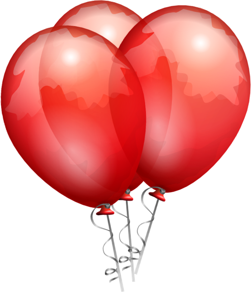 Free Clipart Of Black And Red Balloons - Red Balloons Clip Art (940x1052), Png Download