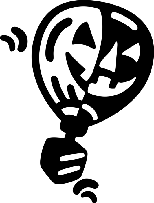 Vector Illustration Of Halloween Pumpkin Hot Air Balloon - Emblem (532x700), Png Download