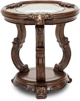 Platine De Royale Light Espresso Chair Side Table - Aico Platine De Royale Chair Side Table (600x510), Png Download