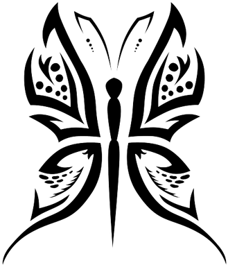 Long Butterfly Tattoo - Tattoo (400x400), Png Download