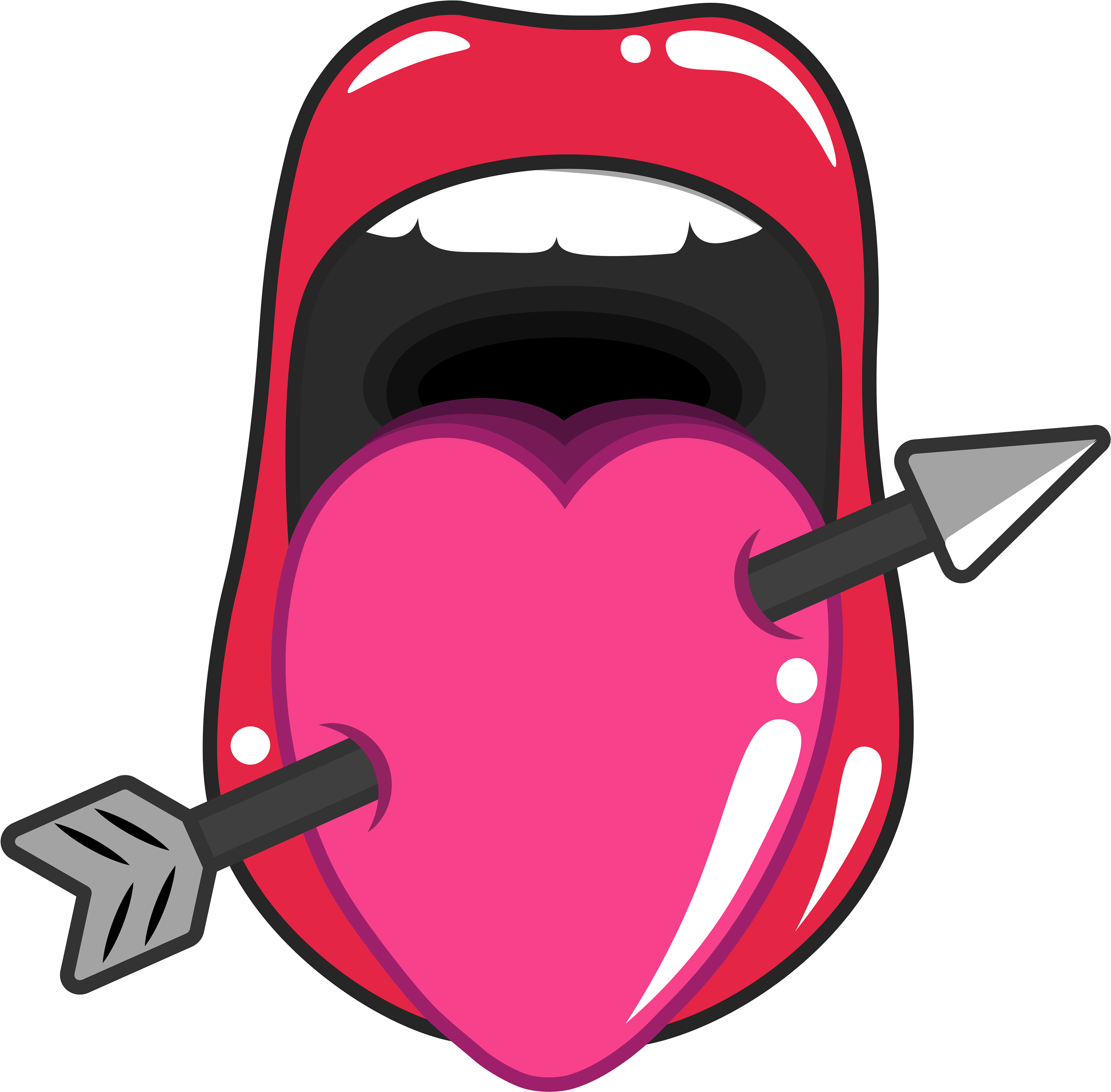 An Image Making The Tongue Also Resemble A Heart, Portraying - Lust (3840x3839), Png Download