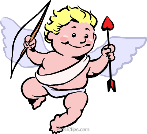 Cupid With Bow And Arrow Royalty Free Vector Clip Art - Symbol Of Love Drawing (480x438), Png Download