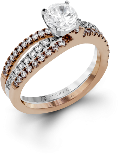 Zeghani Diamond Engagement Ring Set - Wedding (600x600), Png Download