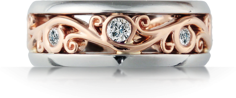 Curls Wedding Band By Lisa Krikawa - Pre-engagement Ring (800x377), Png Download