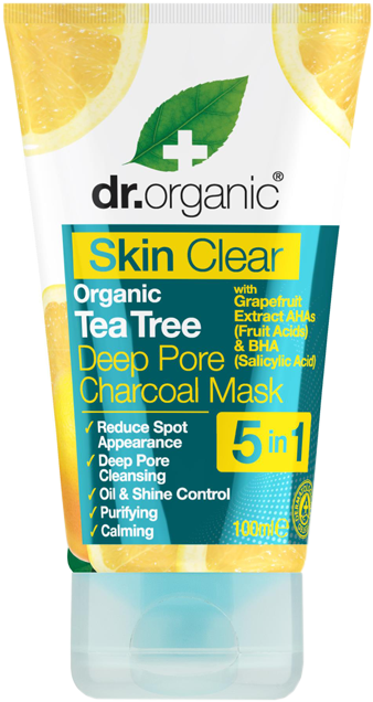 Dr Organic Skin Clear Deep Pore Charcoal Mask - Dr Organic Charcoal Mask (724x724), Png Download