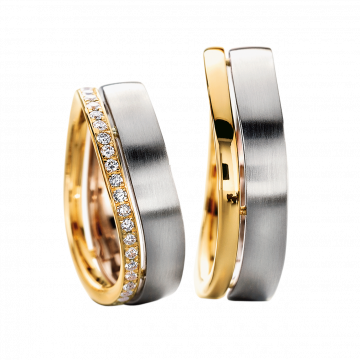 Wedding Bands/wedding Rings By Furrer Jacot With Diamonds - Wavy Wedding Rings (360x360), Png Download