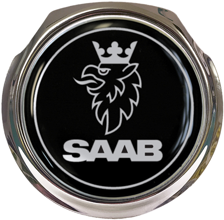 Saab Black Logo Car Grille Badge With Fixings - Saab Emblem Black (500x628), Png Download