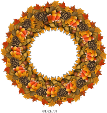 Thanksgiving Wreath Transparent Png (421x409), Png Download