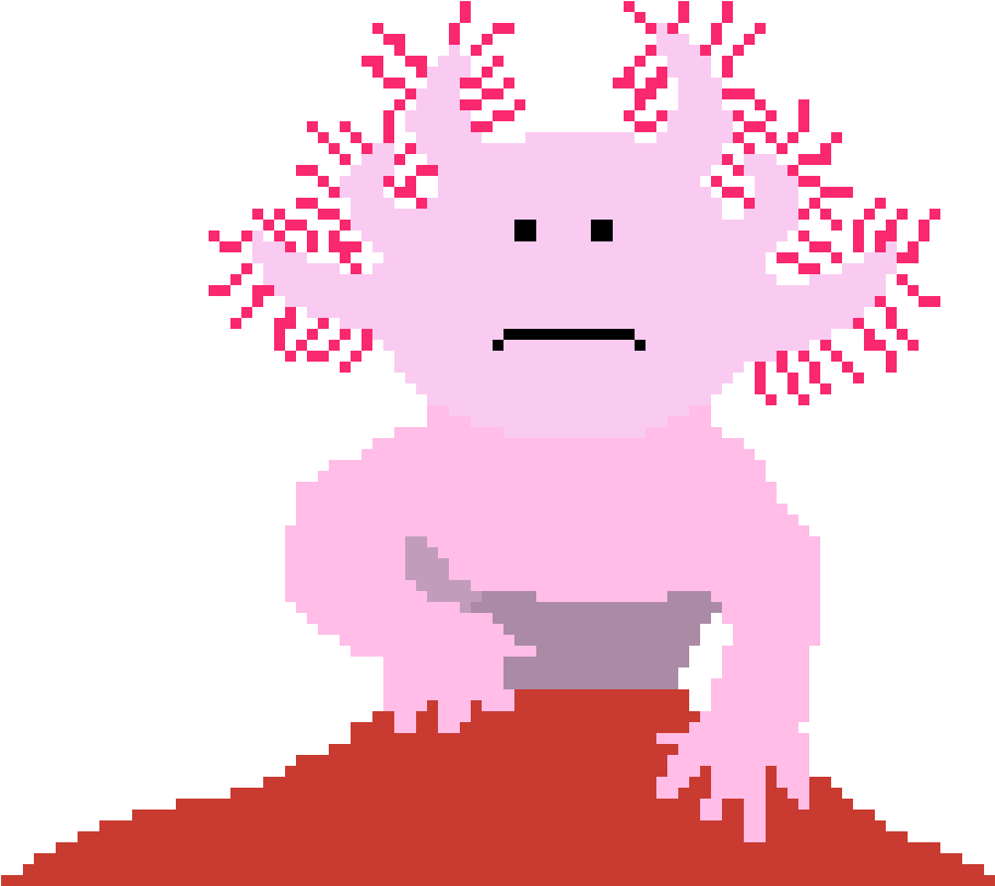 Sad Axolotl - Axolotl (970x810), Png Download