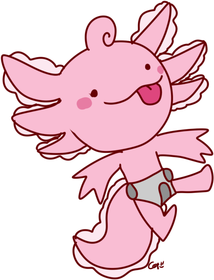 Baby Axolotl - Clip Art (760x1013), Png Download