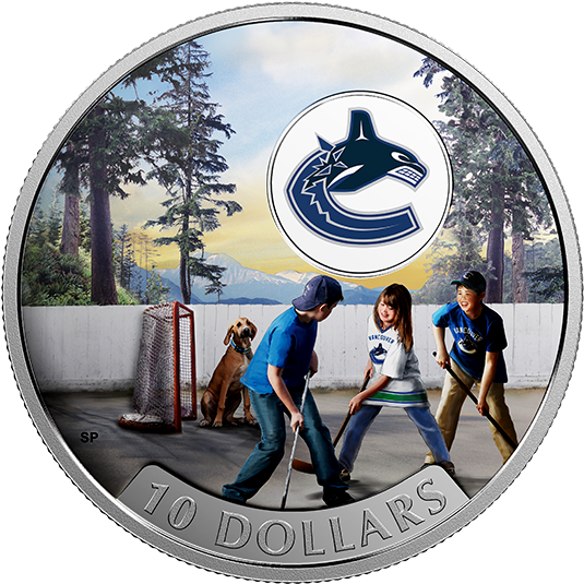 Pure Silver Coloured Coin Passion To Play - Vancouver Canucks (570x570), Png Download
