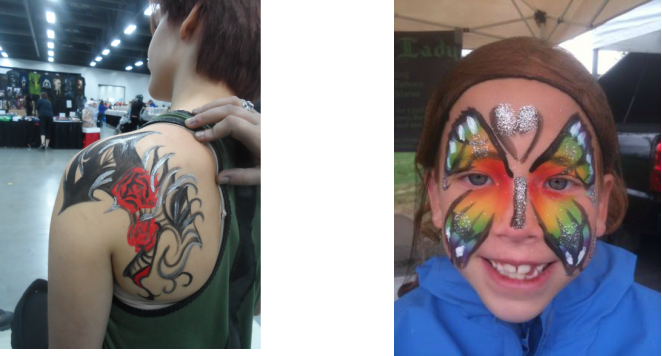 Dragon Paw Lady Facepainting And Sparkle Tattoos - Tattoo (662x356), Png Download