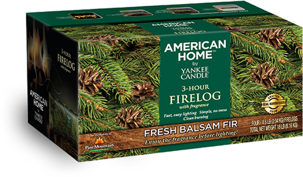 American Home By Yankee Candle Scented Firelog, 4-pack (696x514), Png Download