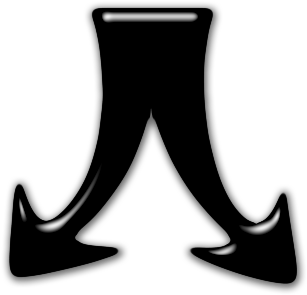 009309 Rounded Glossy Black Icon Arrows Arrow 1turn2 (420x420), Png Download