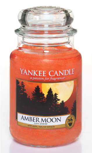 Amber Moon Large Jar - Candy Cane Yankee Candle (600x600), Png Download