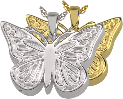 Perfect Filigree Butterfly Cremation Jewelry Shown - Cremation Memorial Jewelry: 14k Solid White Gold Perfect (500x500), Png Download