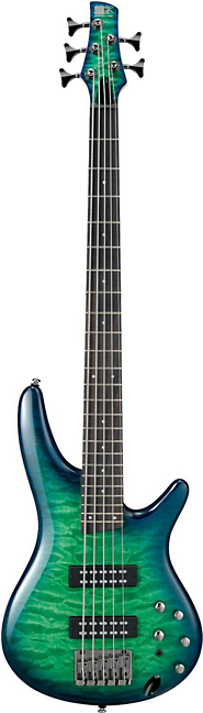 Ibanez, Ibanez Sr405eqm Surreal Blue Burst Gloss 5-string - Ibanez Sr405eqm (355x647), Png Download