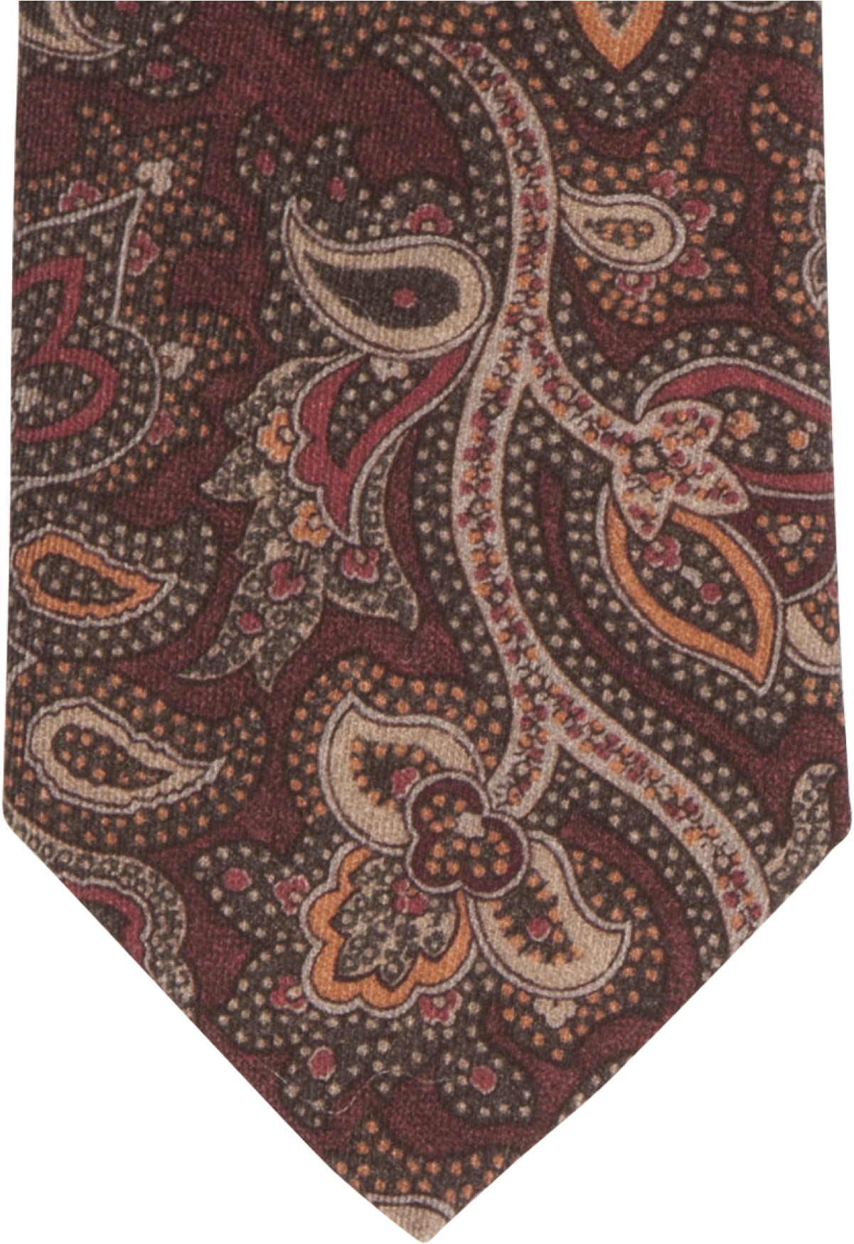 Red Flower Paisley Print Wool Tie - Necktie (1600x2396), Png Download