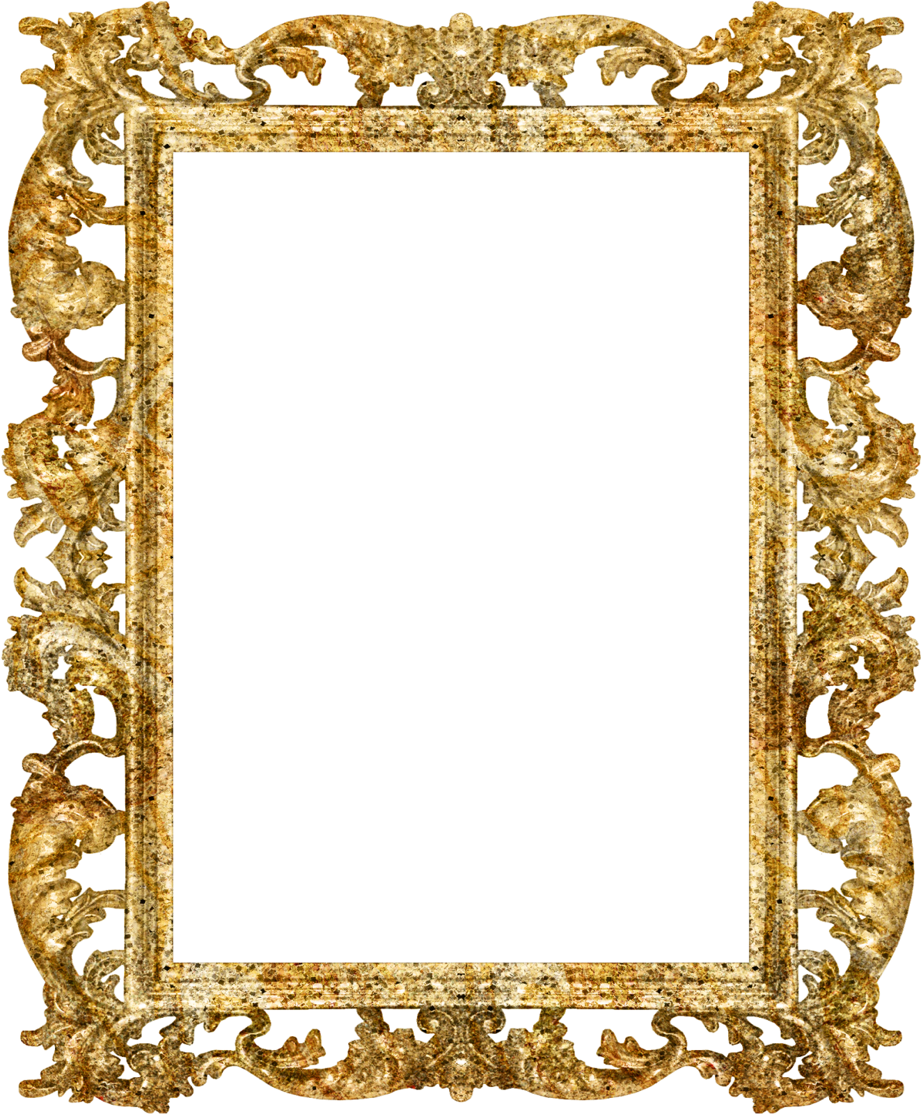 Frame Baroque Flowery To Cut Photo Frame - Picture Frame (1560x1808), Png Download