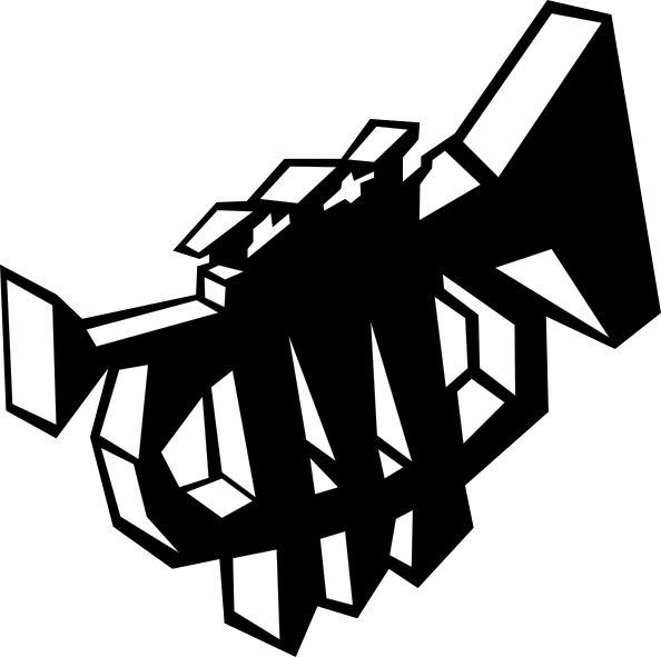 Cursor Arrow Clip Art Free Vector - Logo For A Trumpet (594x591), Png Download