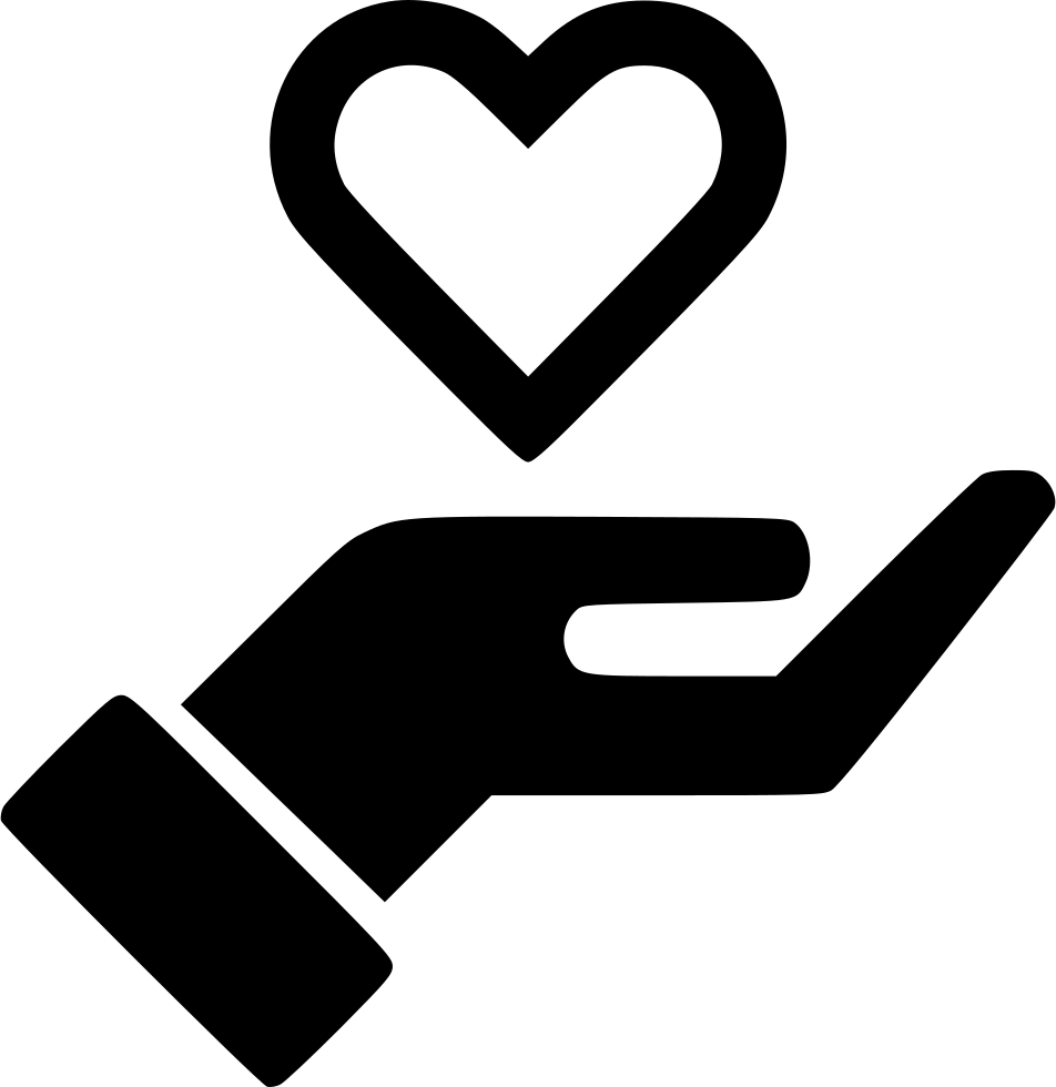 Hand Streched Heart Outline - Money In Hand Icon (952x980), Png Download