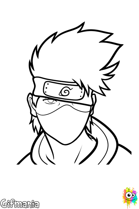 Vector Transparent Kakashi Hatake Pinterest And - Anime Drawing Easy Naruto Characters (480x720), Png Download