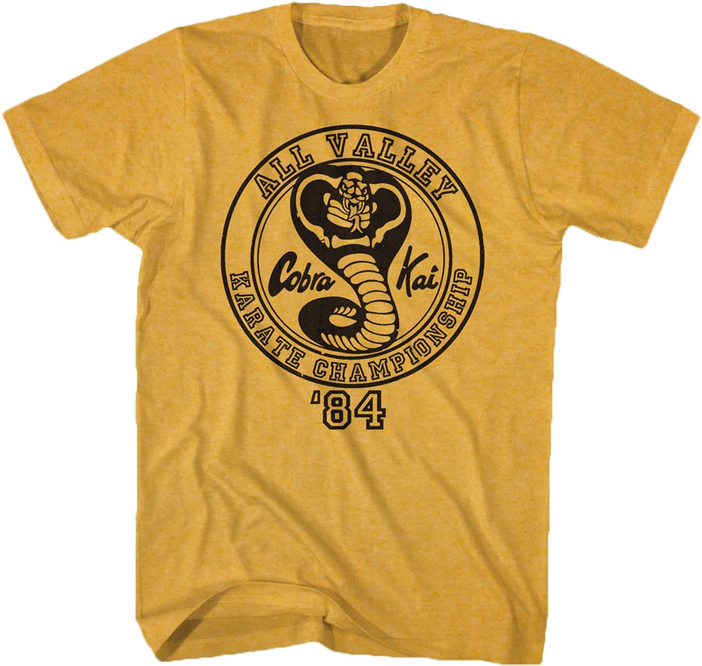 Yellow 84 All Valley Karate Championship Shirt - Cobra Kai (1000x950), Png Download