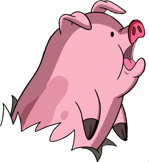 Patogravityfalls Pink Pig Scared Cute - Gravity Falls Waddles Png (682x712), Png Download