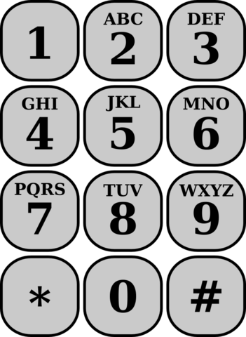 175 × 240 Pixels - Telephone Keypad (351x480), Png Download