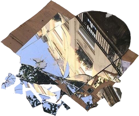 Broken Mirror Brown Cream Blue Polyvore Moodboard Filler - Plywood (640x502), Png Download