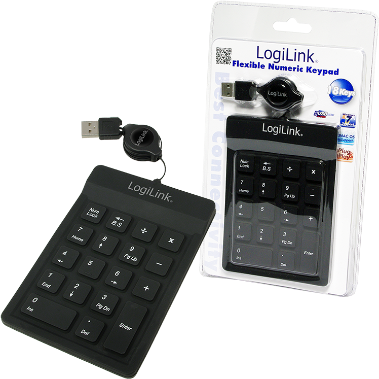 Image (png) - Logilink Numeric Silicone Usb Keypad (800x800), Png Download
