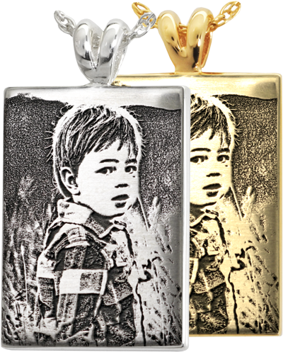 Rectangle Jewelry With Engraved 3d Photo - B&b Rectangle Actual Pawprint Jewelry (500x500), Png Download