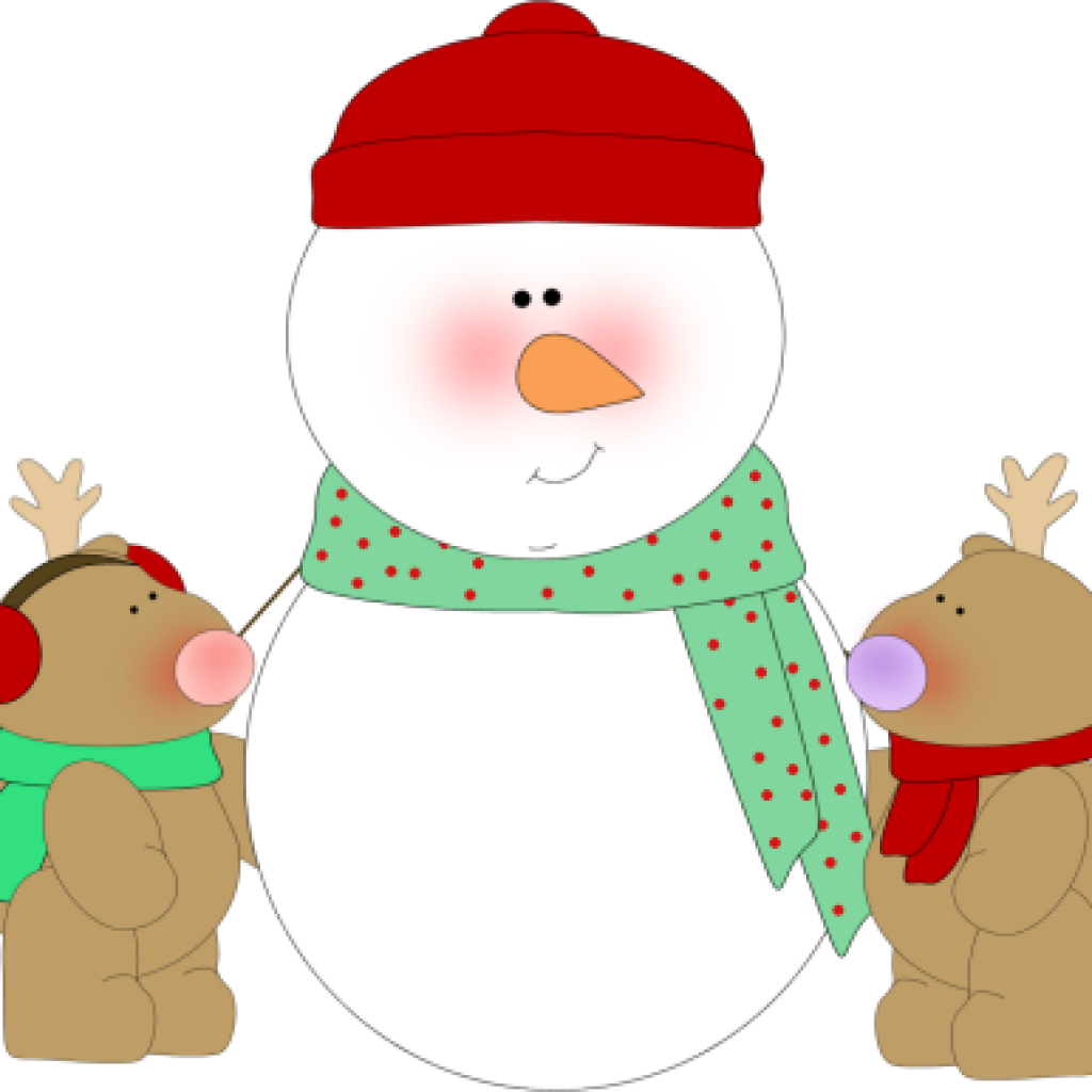 Cute Snowman Clipart And Reindeer Clip Art Image Free - Snowman Clip Art (1024x1024), Png Download