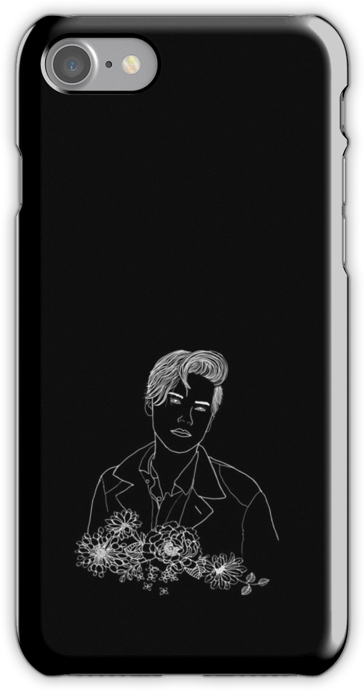 Outline Drawing With Flowers Iphone 7 Snap Case - Mu Hero Academia Case Iphone 7 (750x1000), Png Download