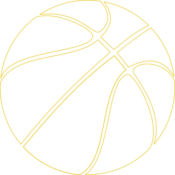 Gold Outline Basketball Clip Art At Clker - Circle (600x599), Png Download