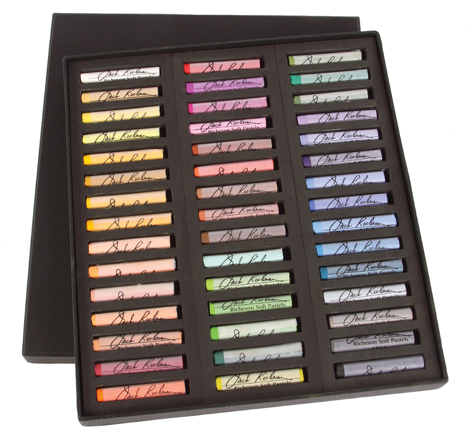 Richeson Medium-soft Pastels Set Of 45 Full Sticks - Leather (1000x930), Png Download