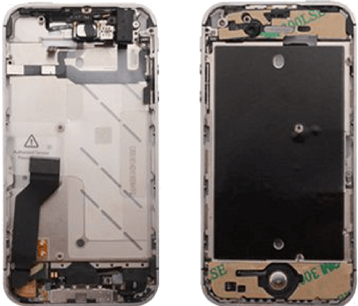 Microspareparts Bezel Assembly W/o Front Camera Black - Iphone 4s (1200x1200), Png Download