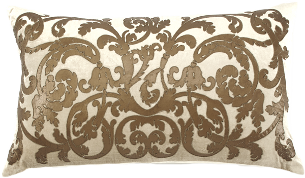 Beige Velvet Gold Stencil Gold Outline - Gold (600x351), Png Download