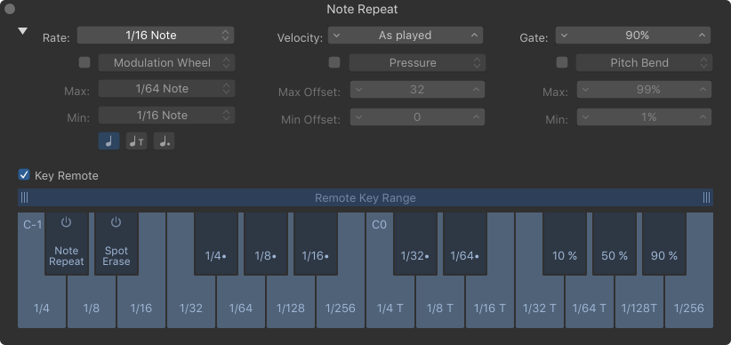 Note Repeat Keyboard - Note Repeat Logic Pro X (822x388), Png Download