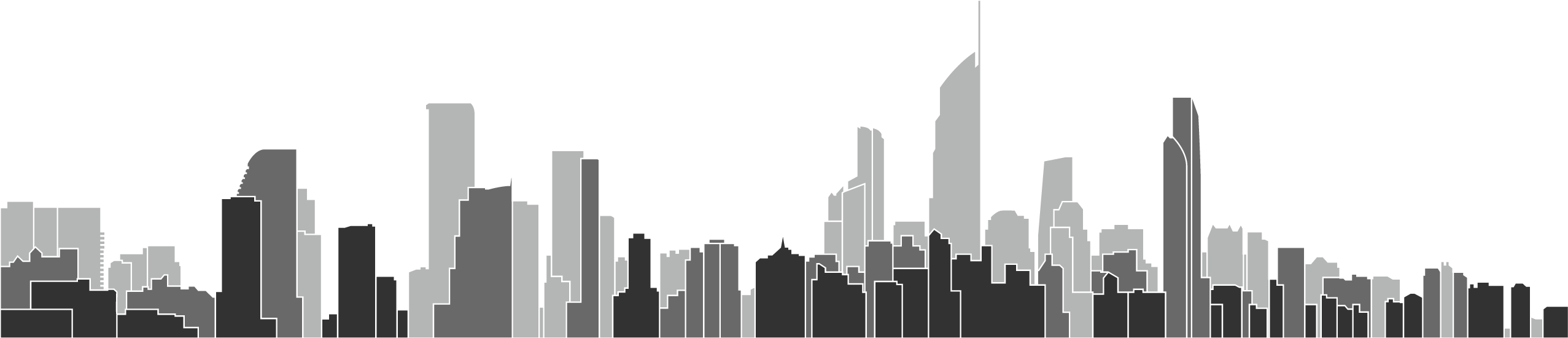 Gold Coast Skyline Outline (2563x563), Png Download