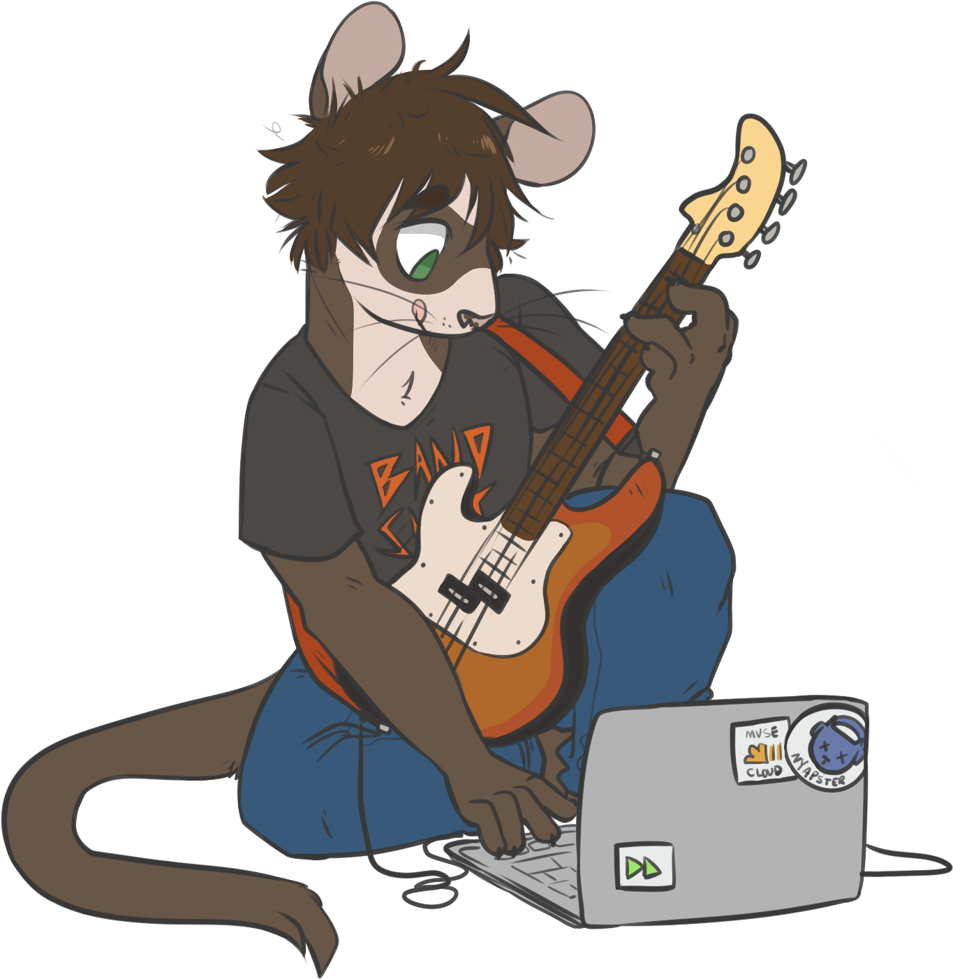 Guitar Hero - Rat (1388x1418), Png Download