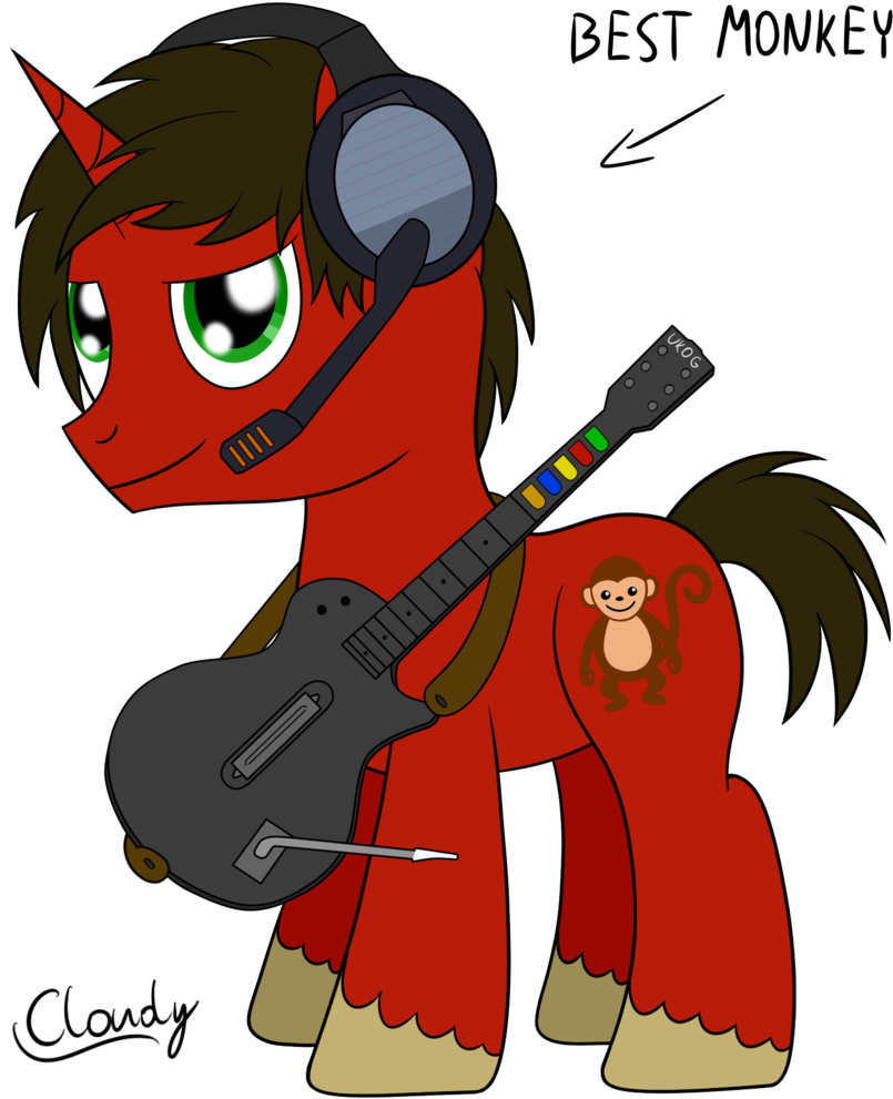 Cloudy95, Guitar, Guitar Hero, Headphones, Male, Oc, - Ukogmonkey (834x1024), Png Download