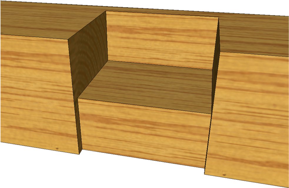Halving Pocket For Tie Beam T1 - Lumber (1000x660), Png Download