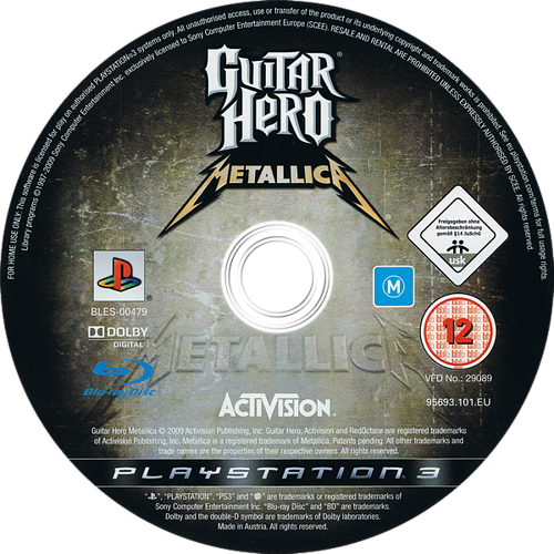 Metallica Ps3 Disc - Guitar Hero 2: Rock The 80s Ps2 (500x500), Png Download