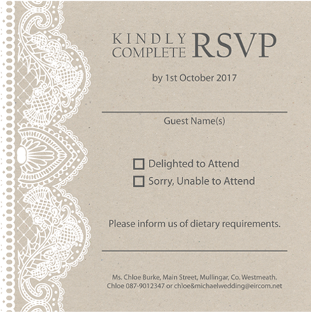 Lace On Beige Wedding Rsvp - Vintage Lace Png (500x500), Png Download