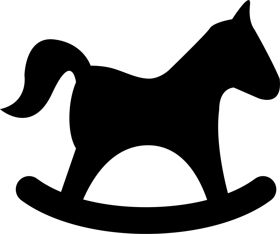 Horse Rocker Black Side Shape Comments - Cavalinho De Balanço Vetor (980x818), Png Download
