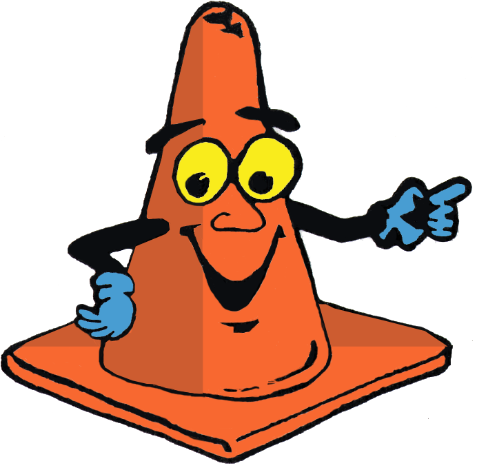 [archived] Construction Will On - Traffic Cones Cartoons (704x691), Png Download