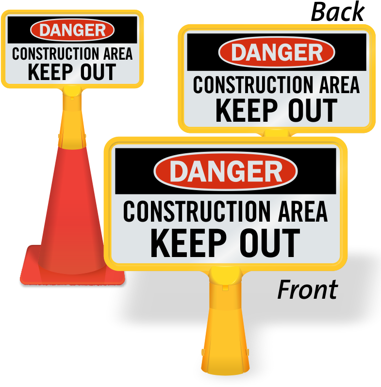 Construction Area Keep Out Coneboss Sign - Slippery When Wet (800x800), Png Download